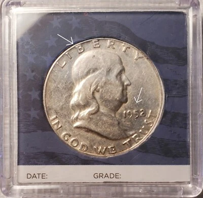Rare Unique 1952 Benjamin Franklin Half Dollar 90% Silver - Image 1 of 2