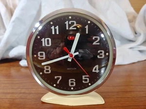 Vintage Westclox MCM Retro Metal Wind-Up Alarm Clock Glow Works? China - Picture 1 of 12