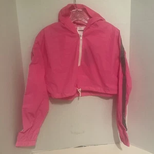 Fashion Nova Sport Cropped Windbreaker Pullover Jacket, size Large Pink - Picture 1 of 10