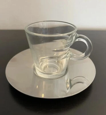 NESPRESSO View Collection vaso espresso 1 taza de café y 1 platillo de acero inoxidable Foto 1 de 4