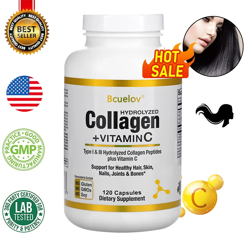 Kollagen-Kapseln 6000 Mg – Hochdosiert – Enthält Kollagen Typ I Und Typ III - Bild 1 von 4