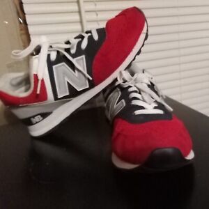 Size 10 - New Balance 574 Pebbled Sport Team Red