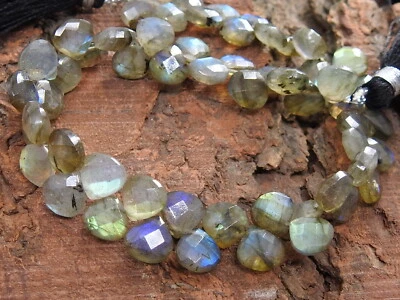 8Inch Labradorite Faceted Heart/Teardrop/Spectrolite/Drop/Multi Fire/Stone 7X7MM - Image 1 of 4