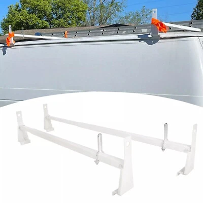 Barras portadoras de techo de escalera universales 41"-77" 2 barras para Express GMC Savana Ford Serie E Foto 1 de 4