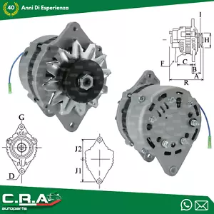 112375 CARGO Alternatore Hitachi Yanmar 80 Ah LR18003C-11957377 4JH, 4LH, 2YM - Foto 1 di 2