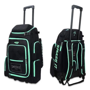 2025 Smash Ops Lil’ Guerrilla Hybrid Roller/Bat Pack Bag - Black/Mint - Picture 1 of 4
