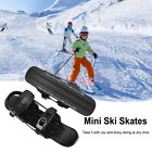 Mini Ski Skates Short Shoe Snowblades Adjuatable Teens for Skiing (Black)