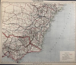 1884-1887 Australia (New South Wales, Sydney, Canberra Region) Original Map - Picture 1 of 2