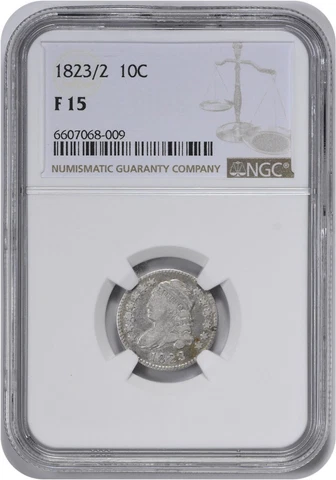 1823/2 Bust Silver Dime F15 NGC Cover