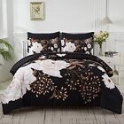 Yogeneg 7 Piece Bed In A Bag King Size Comforter Set Botanical Floral Bedding...