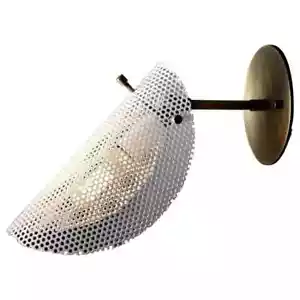 Petite Tulle Wall Sconce in Bronze + White Enamel Mesh, Blueprint Lighting, - Picture 1 of 7