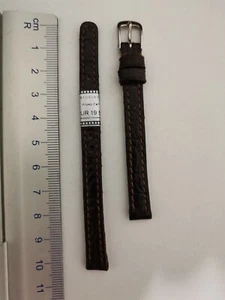 Rios 1931 Echtleder Schwarz, "Croco Calf" Uhrenarmband 8 mm breit, NEU - Bild 1 von 2