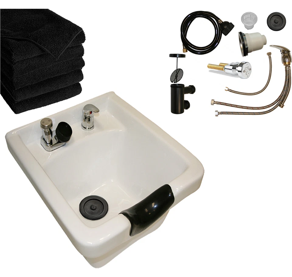 White CERAMIC Shampoo Bowl Sink Barber Shop Beauty Spa Salon Hair Equipment - Image 1 of 4