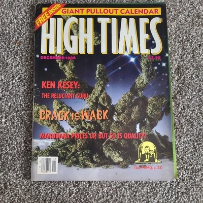 HIGH TIMES MAGAZINE DECEMBER 1986 #136 KEN KESEY HELLS ANGELS GIANT CALENDER  - Image 1 of 4