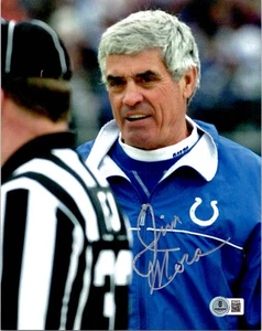JIM MORA SIGNED AUTOGRAPH 8X10 PHOTO INDIANAPOLIS COLTS BECKETTT BAS COA - Picture 1 of 1