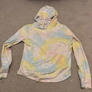 SO Juniors Hooded Tie Dye Sweatshirt Pink Blue Size LARGE NWT - Picture 1 of 4