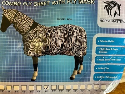 5’0 Fly Rug Combo And Belly Strap Horse masters  free fly mask New  - Image 1 of 4
