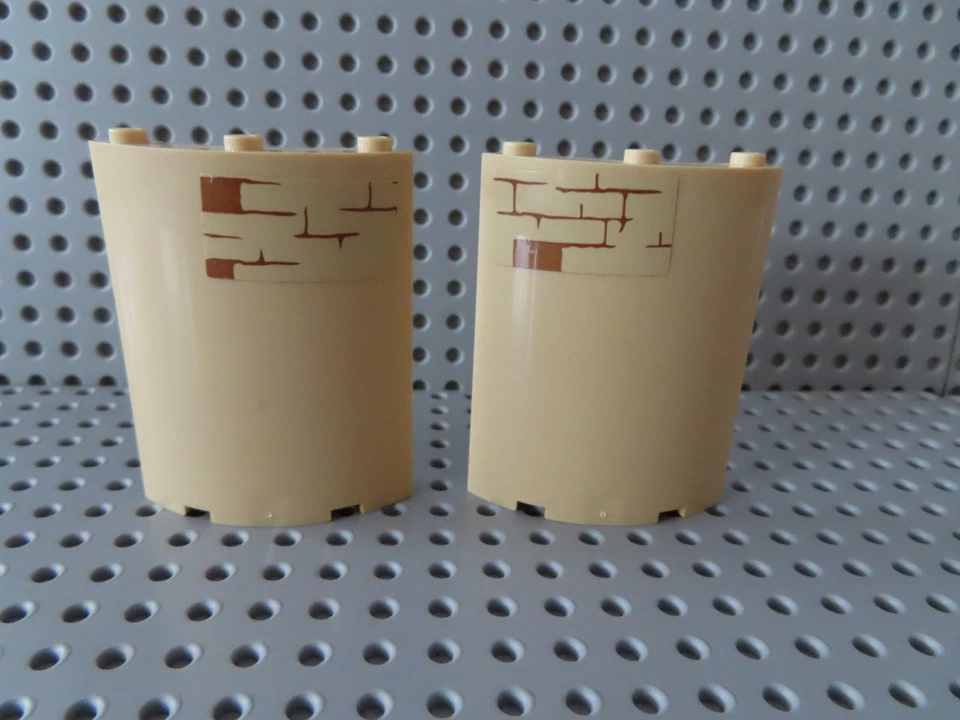 Lego 2 x Panel gebogen 30562 beige 4x4x6 Sticker HP 75954 (1) - Bild 1 von 1