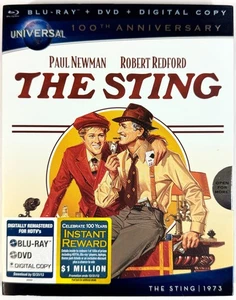 The Sting Blu-ray 1973 Paul Newman Robert Redford DVD Blu-ray Combo w/ Slipcover - Foto 1 di 6