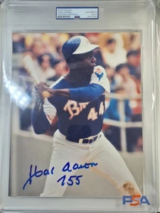 Hank Aaron BIG autograph IN BLUE 8X10 MLB photo inscribed 755 PSA/DNA #5204 - Picture 1 of 3