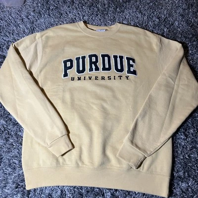 Champion Purdue University Spellout Sudadera Dorada Boilermakers Hombres Mediana Foto 1 de 4