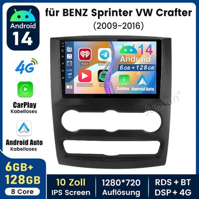 Für Mercedes Benz Sprinter 2006-2017 Autoradio GPS Navi Android 14 CarPlay 128G - Bild 1 von 4