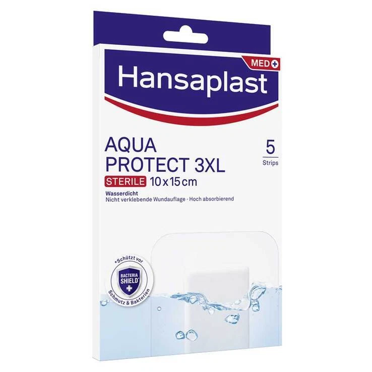 Hansaplast AQUA PROTECT 3XL Wundverband steril 10x15 cm · 5 St · PZN 17268534 - Bild 1 von 1