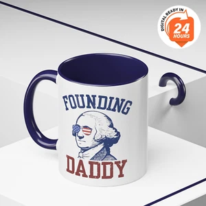 Men's 4th of July Mug, George Washington Gift Mug Dishwasher & Microwave Safe - Picture 1 of 8