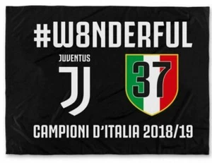Bandiera Juventus #W8NDERFUL campione d' Italia 2019 37 scudetto Juve ufficiale - Picture 1 of 1
