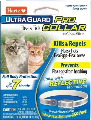 Hartz UltraGuard Pro 跳蚤蜱项圈猫和小猫 7 个月跳蚤蜱 — 第 1/4 张图片