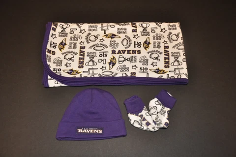 NWOT Baltimore Ravens Infant Baby Receiving Blanket Set (0-6M) Toddler Cover