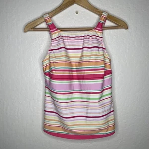 Sujetador Tankini Lands’ End Mujer Multicolor Rayas Talla 6 Largo Estante Brillante - Imagen 1 de 6
