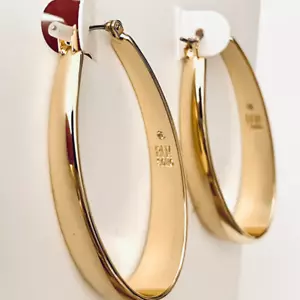 NWT Robert Lee Morris Soho Large Oval Thick Gold Polished Hoops earrings - Picture 1 of 10