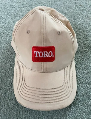 Boné de beisebol masculino TORO bege com logotipo vermelho tamanho único algodão ajustável - Imagem 1 de 4