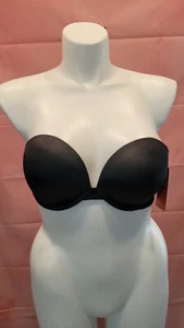 Gilligan & Omalley Black Padded Push Up Bra Underwire strapples Size 36C - Picture 1 of 12