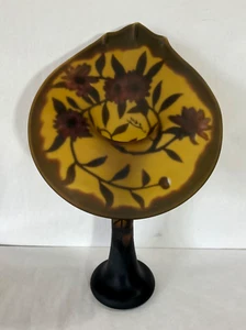 Vintage Art French Glass EMELIE GALLE  Style “Jack in the Pulpit” 17” Tall Vase - Picture 1 of 21