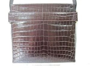 SALVATORE FERRAGAMO Brown Castoro Cocco St Baby Leather Vintage Handbag EUC - Picture 1 of 12