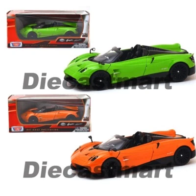 Coche Modelo Diecast Motormax 1:24 Pagani Huayra Roadster Naranja/Verde 79354 Foto 1 de 4