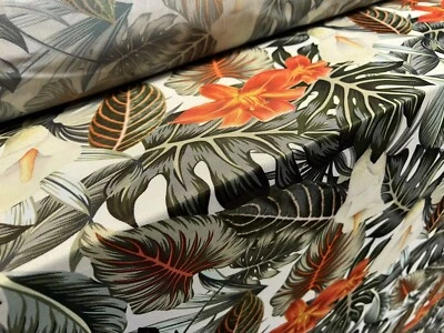 Tropischer Blumendruck Power Mesh Net Stretch Stoff, pro Meter - Bild 1 von 3