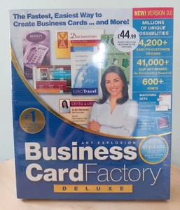 Business Card Factory Deluxe Version 3.0 WINDOWS 98, ME, 2000, XP, VISTA Sealed - Picture 1 of 5