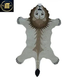 Hand Tufted White Tibetan Tiger Animal Skin Area Rug for Living Room, Bedroom - Picture 1 of 4