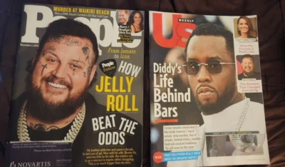 Set of Two Pre-Owned Magazines Featuring Jelly Roll with Mailing Labels Removed - Image 1 of 4