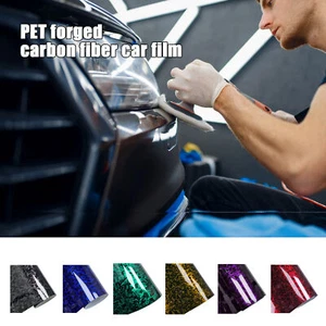 PET Forged Carbon Fiber Gloss Car Vinyl Wrap Decal Sticker Film Car Window Tint - Picture 1 of 24