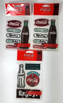 16 Piezas EK Éxito Coca Cola Bordado Álbum de Recortes Pegatinas Adhesivas Parches Coca-Cola Foto 1 de 4
