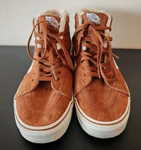 Vans Womens SK8-HI Suede Sherpa Brown Size 5 - Picture 1 of 8