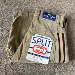 Vintage 90’s Split 500 Corduroy Shorts Khaki Size 28 Made In USA Wide Leg Skate - Picture 1 of 5