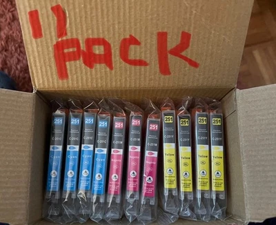 Paquete de 11 tintas E Z Canon 251 CLI 251XL. Amarillo cian magenta caducidad 28/03/24 Foto 1 de 4