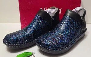 Alegria Ankle Boots/Metallic Blue-Burst/Double Zip/PG Lite Size 8-8.5 NIB New! - Picture 1 of 13