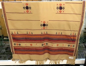 Hand Woven Oswal Wool Wrap With Mirror Accents - Picture 1 of 3