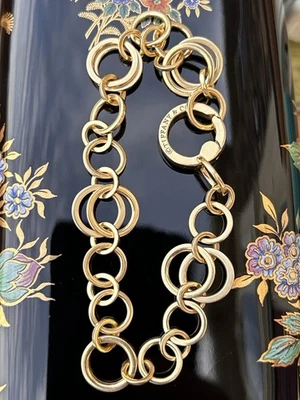 Pulsera Tiffany & Co Oro 18K Círculos Entrelazados Eslabón Dije 18+ Gramos 7.5 Pulgadas Foto 1 de 4